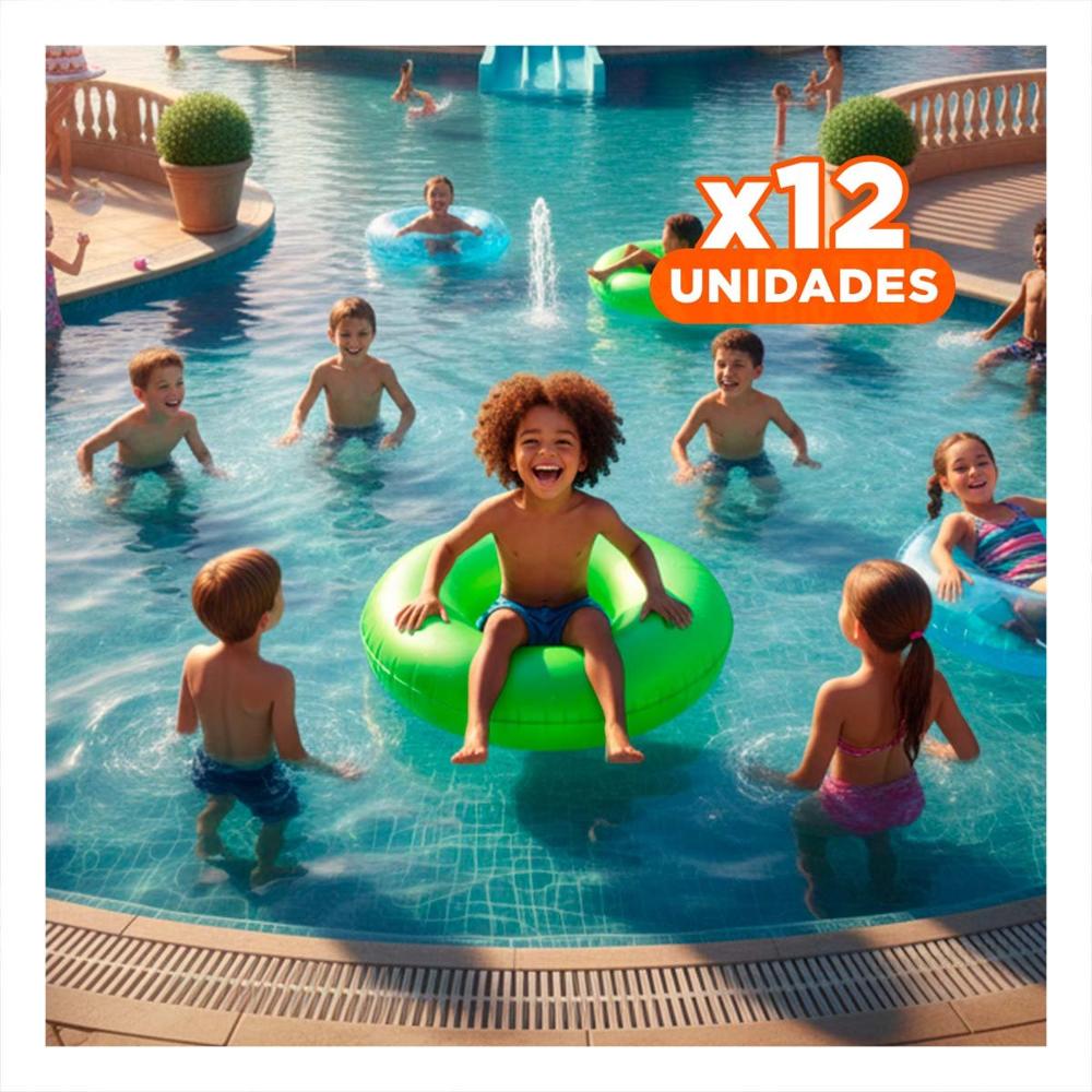 Pack12 Inflable Grande Neon Verde 91 cm para Piscina Infantil