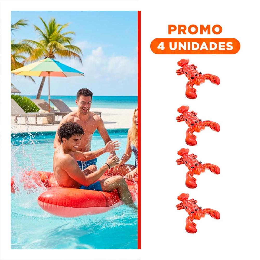 Pack4 Juguete Langosta 213 x 137 cm Inflable para Piscina Y+Regalo Sticker