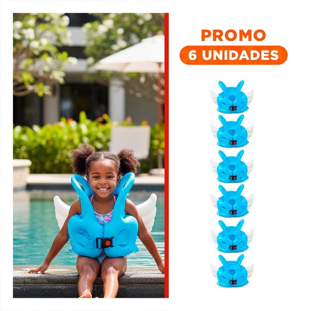Pack6 Juguete con Alas Azul Claro Ludico y Seguro para Niños en Piscina