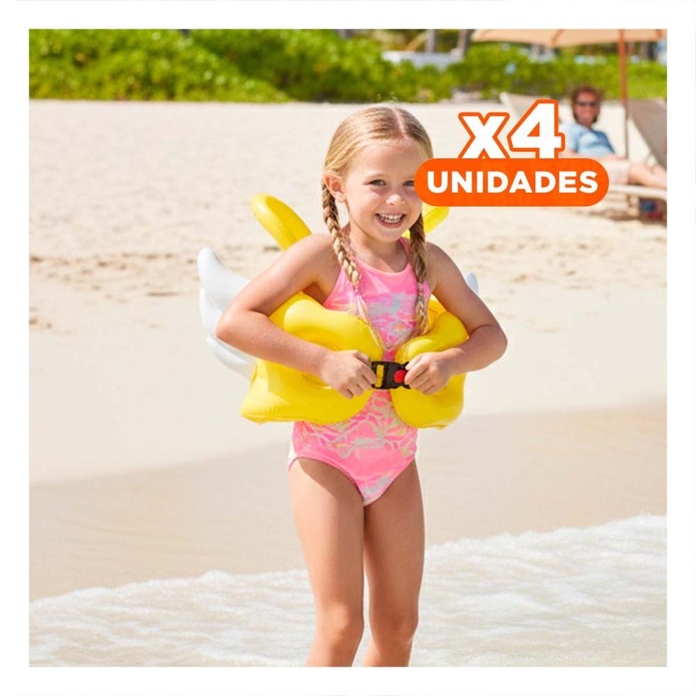Pack4 Colchoneta con Alas Amarillo Ludica y Colorida para Piscina y Niños