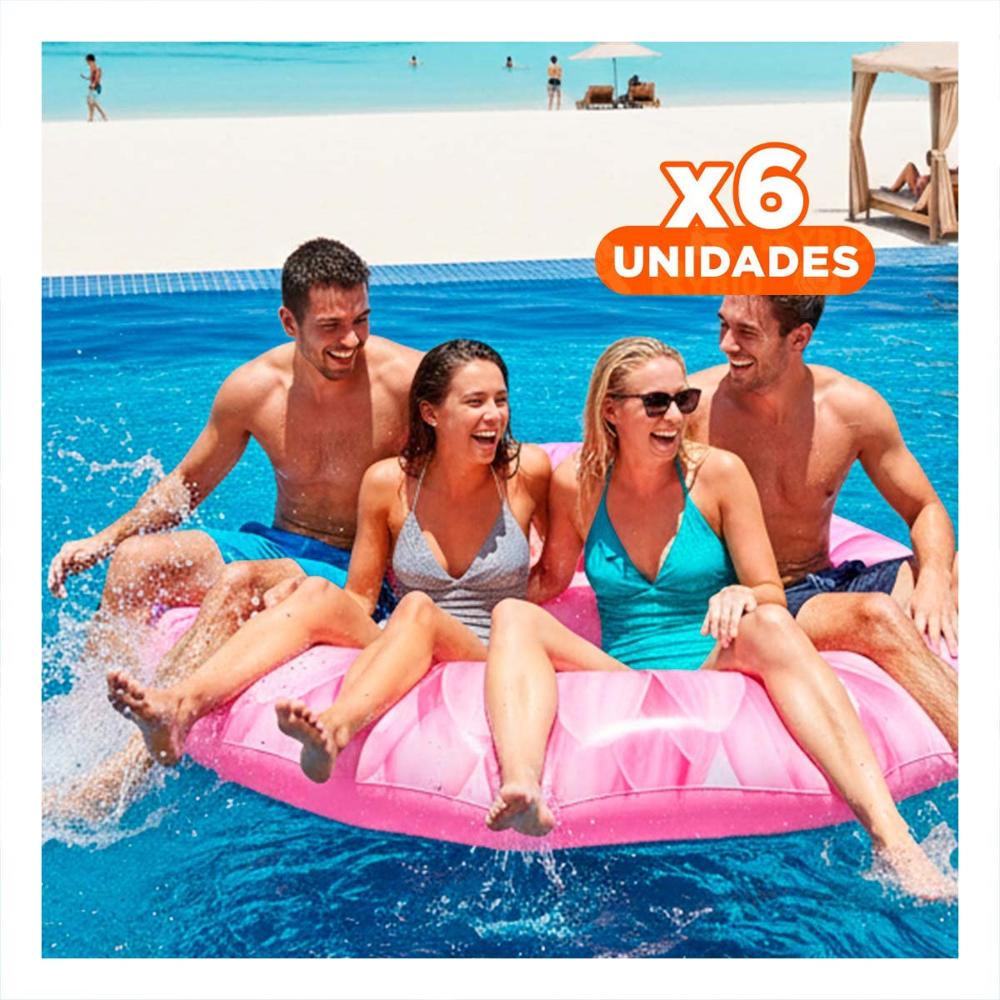 Pack6 Juguete Flotante Girasol 142 x 142 cm para Piscina Y+Regalo Sticker
