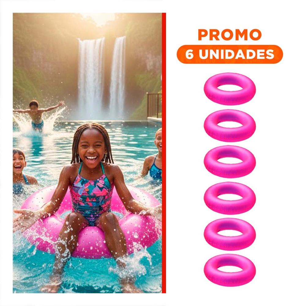 Pack6 Inflable Acuatico Neon 91 cm Seguro y Colorido Rosado Neon para Juegos en Agua
