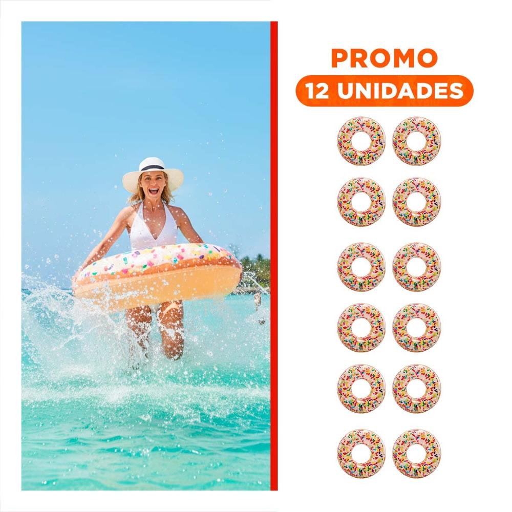 Pack12 Salvavidas Inflable Donal Sprint 114 cm Ligero y Resistente Y+Regalo Sticker