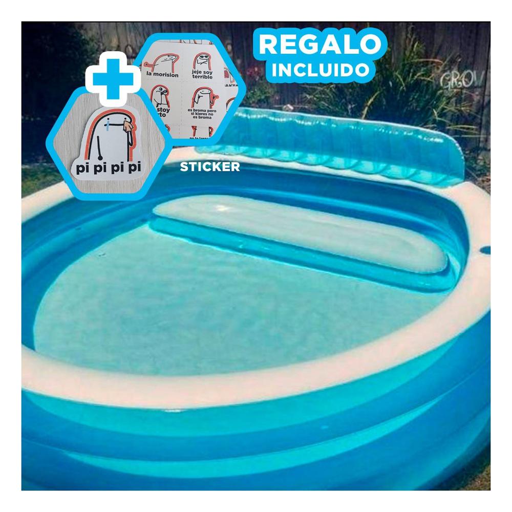 Pileta Inflable con Sillon para Hogar y Verano en Jardin Familiar Y+Regalo Sticker