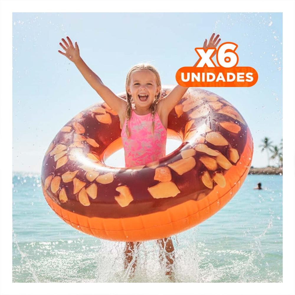 Pack6 Juguete Infantil Donal Chocolate 114 cm Seguro para Juegos en Agua Y+Regalo Sticker