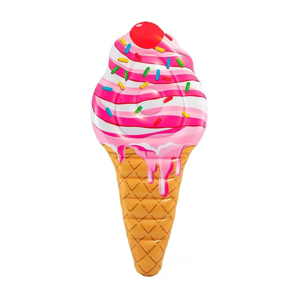 Colchoneta Inflable en Forma de Helado 107 x 224 cm para Juegos en Agua Y+Papel Regalo