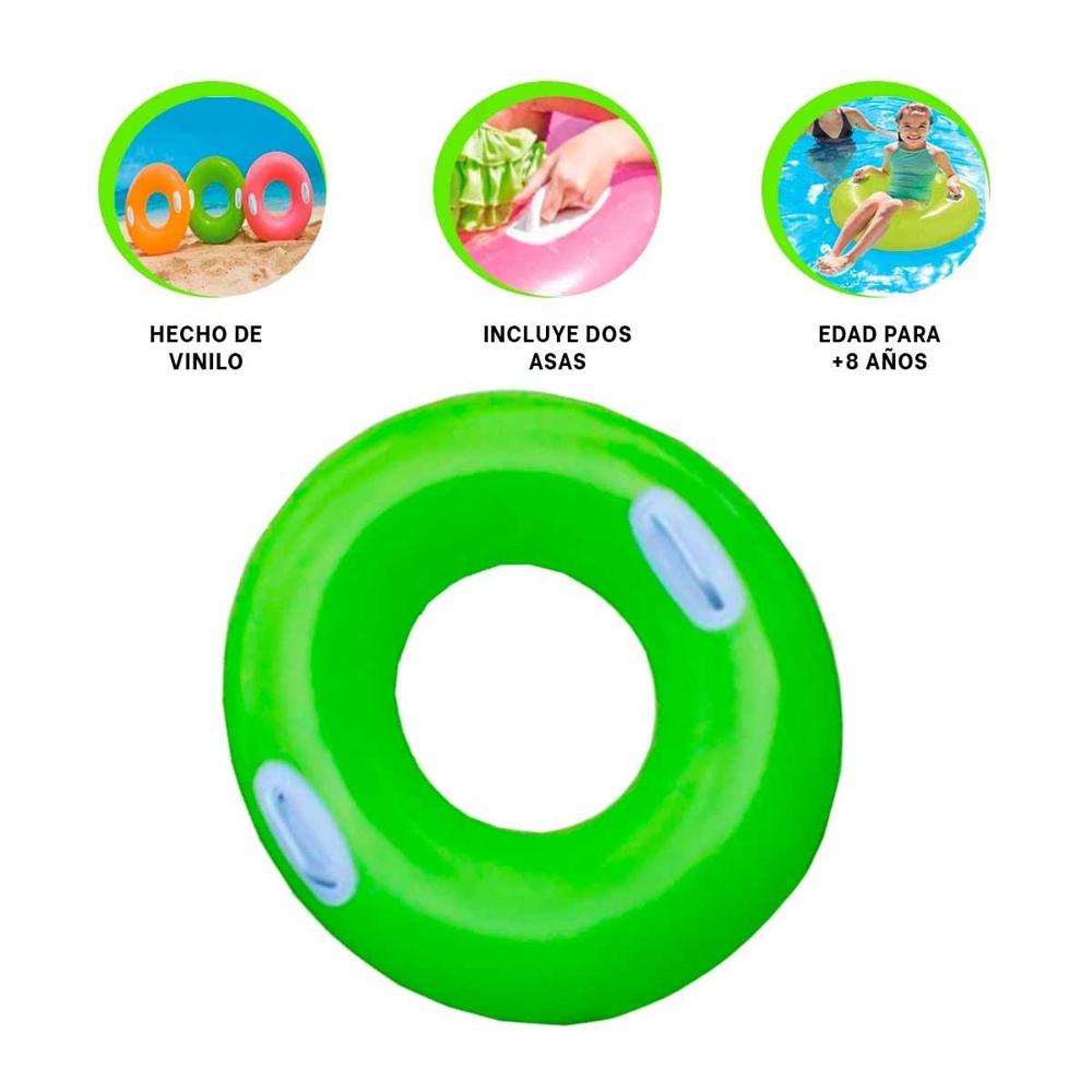 Inflable con Asa Verde 76 cm Facil de Usar y Seguro para Piscina Y+Ligas Regalo
