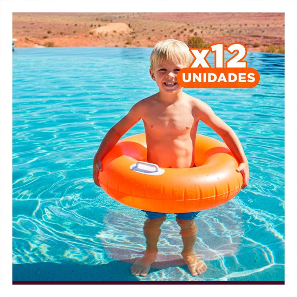 Pack12 Salvavidas con Asa Anaranjado 76 cm Divertido y Colorido para Juegos en Piscina