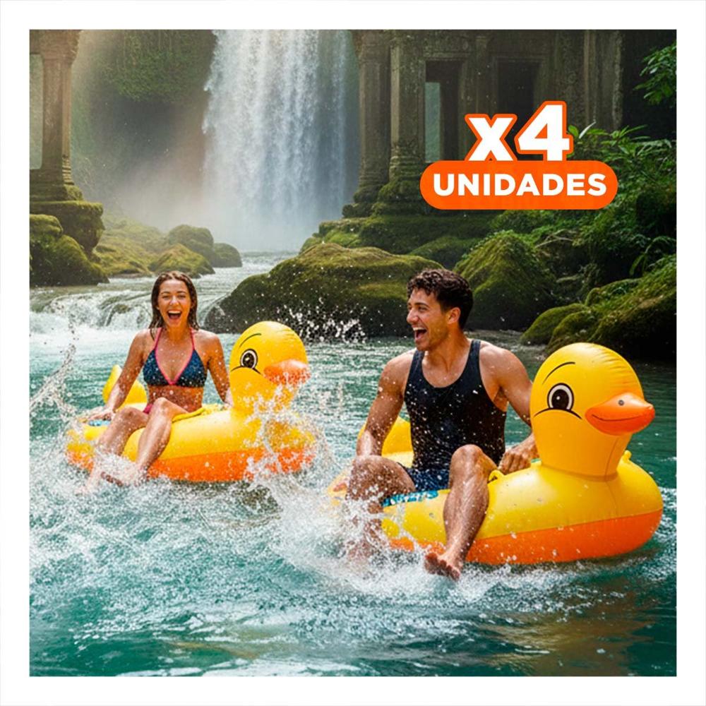 Pack4 Flotante Grande Pato 31 x 24 cm Divertido para Piscina