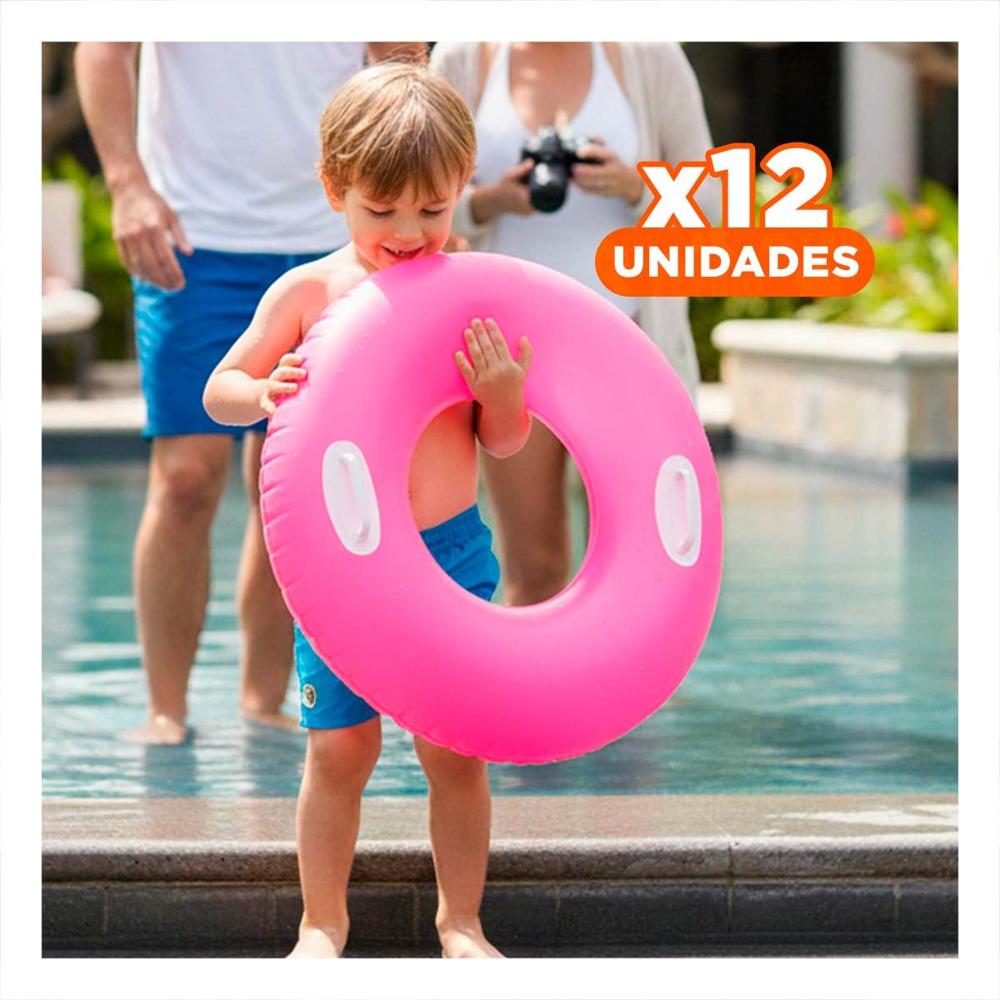 Pack12 Juguete con Asa Fucsia 76 cm Acuatico y Divertido para Piscina Infantil