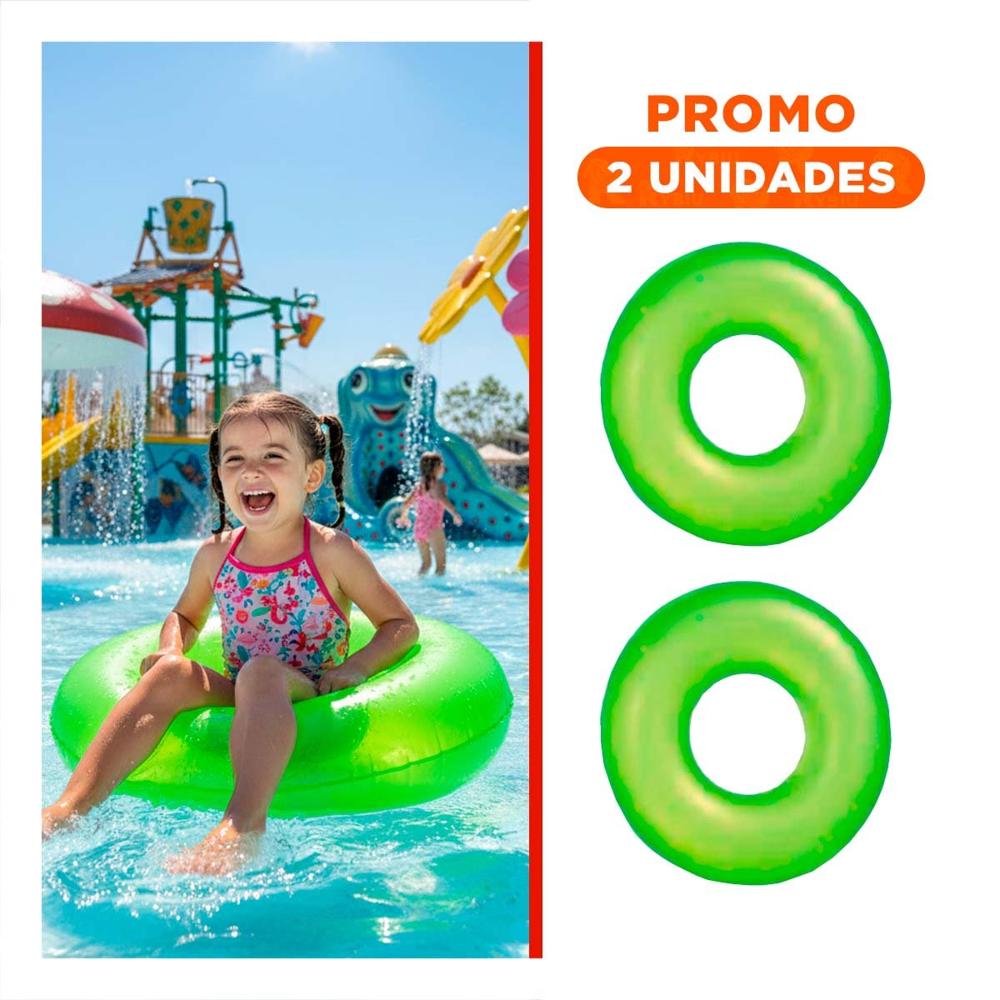 Pack2 Flotador Neon Verde 91 cm Divertido y Seguro para Piscina