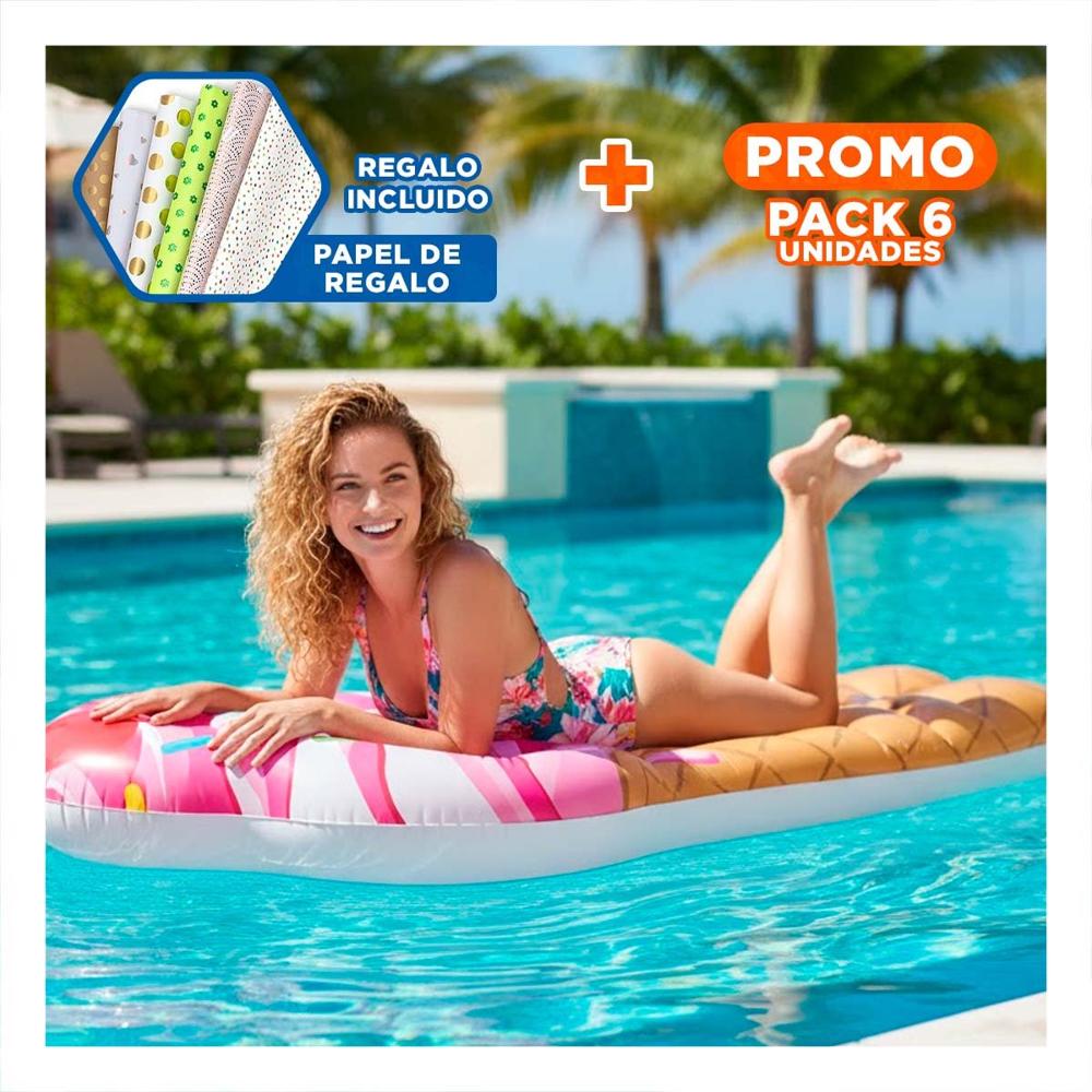 Pack6 Juguete Inflable en Forma de Helado 107 x 224 cm para Niños Y+Papel Regalo