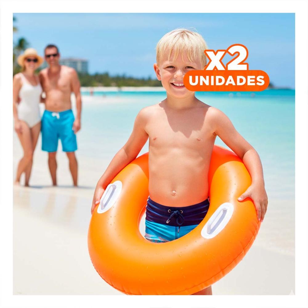 Pack2 Flotador con Asa Anaranjado 76 cm Facil de Usar y Seguro para Niños Y+Regalo Sticker
