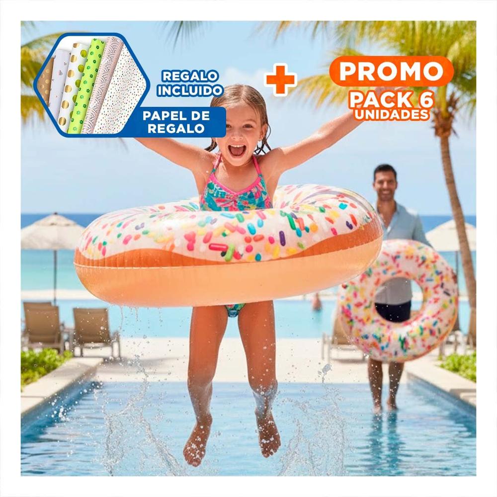 Pack6 Juguete Flotante Donal Sprint 114 cm Ligero y Resistente Y+Papel Regalo