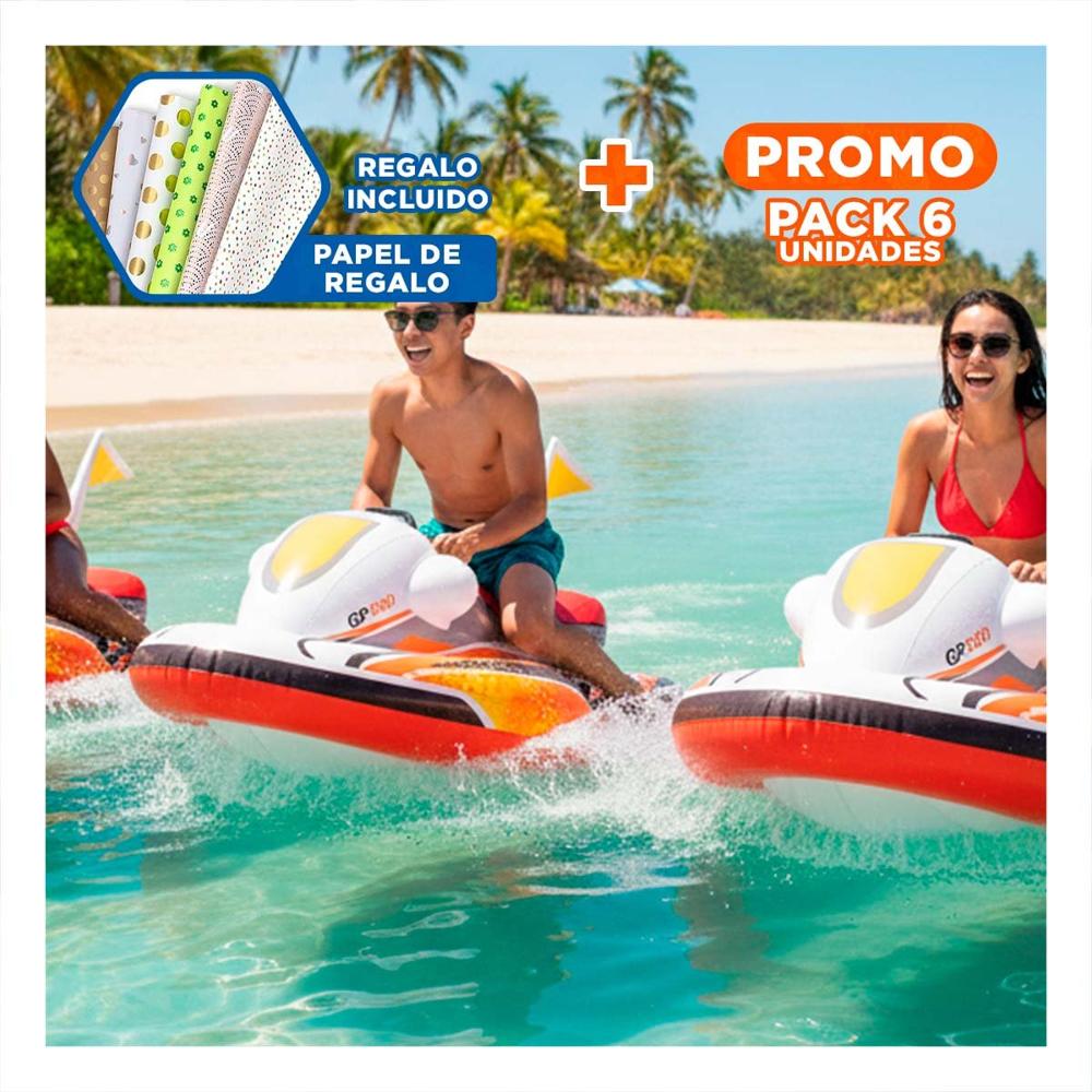 Pack6 Juguete Inflable Moto 117 x 77 cm Colorido para Niños Y+Papel Regalo