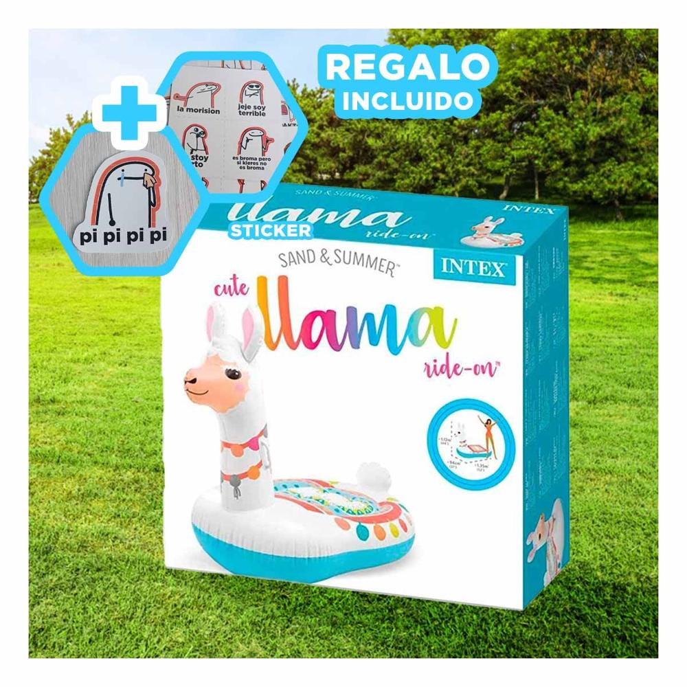 Colchoneta Divertida Llama 94 x 135 x 112 cm para Niños en Piscina Y+Regalo Sticker