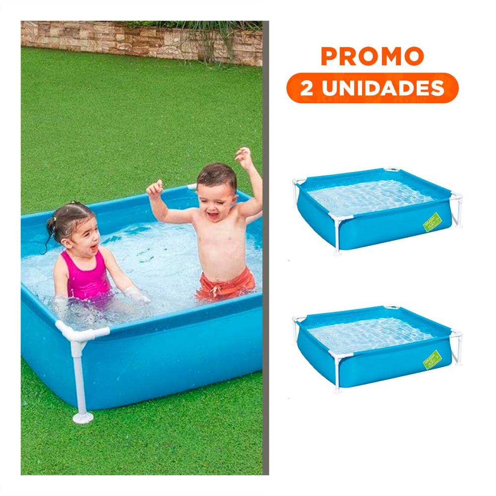 Pack2 Alberca Desmontable para Ninos 1,22 x 1,22 x 30 cm para Diversion en el Hogar