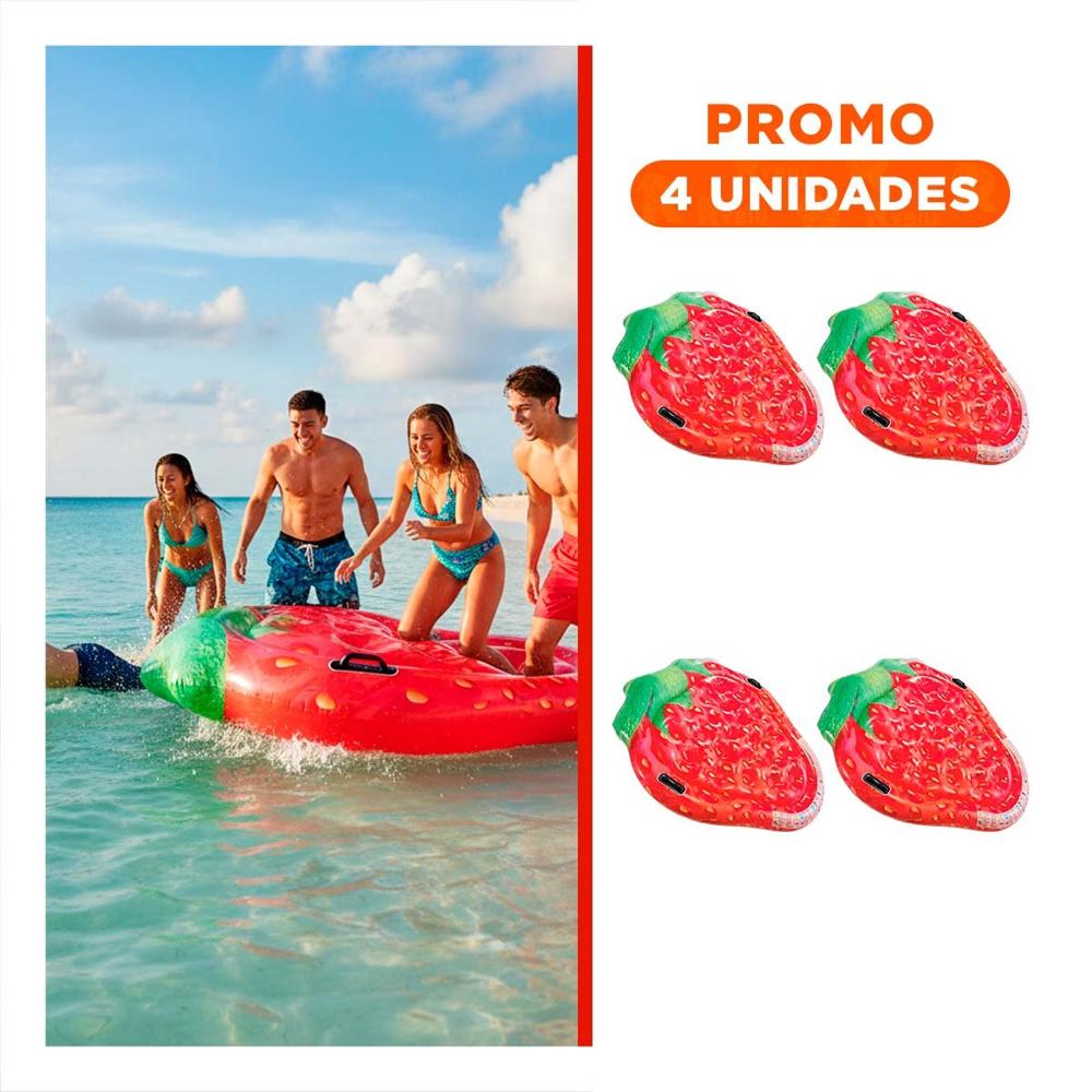 Pack4 Juguete Isla De Fresas 137 x 132 cm Inflable para Piscina Y+Regalo Sticker