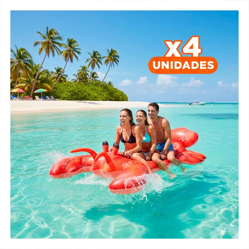 Pack4 Flotante Grande Langosta 213 x 137 cm Divertido para Piscina