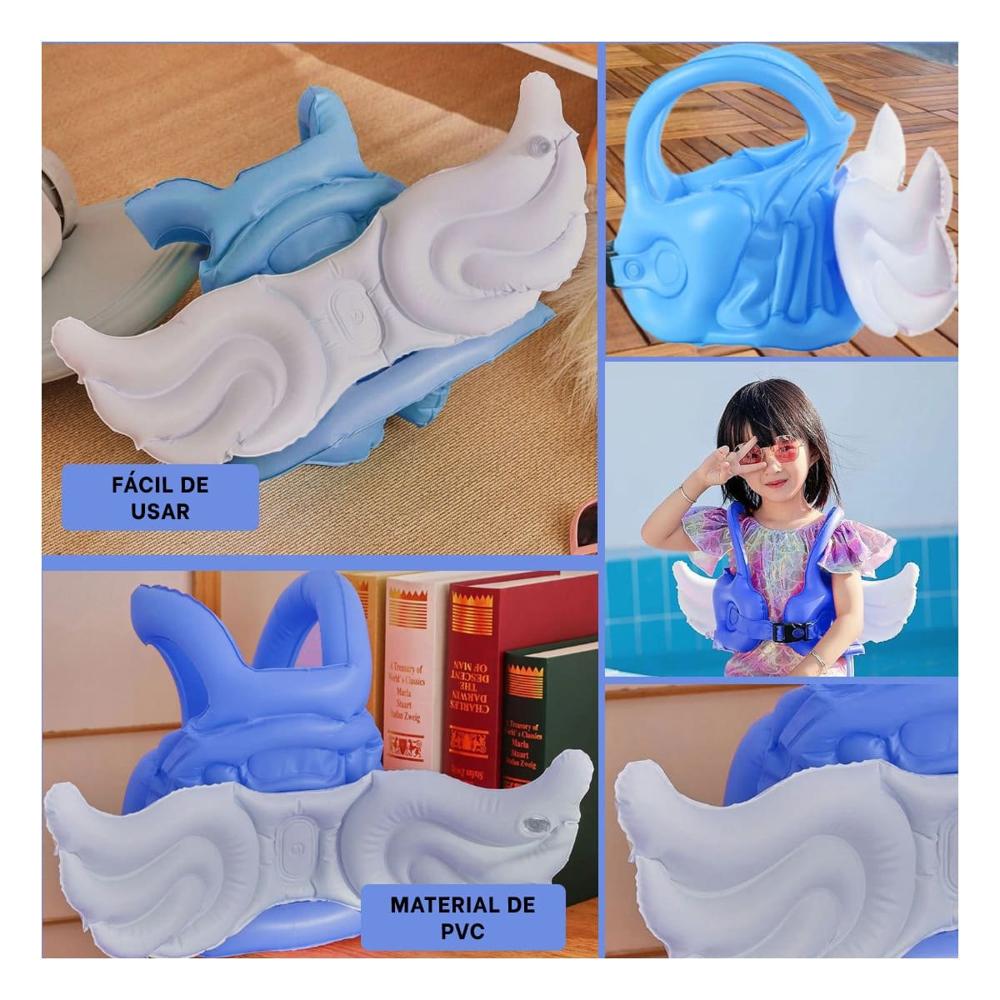 Inflable con Alas Azul Claro Divertido y Resistente para Juegos Infantiles Y+Post It