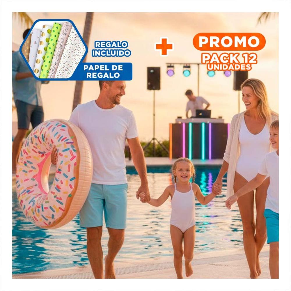 Pack12 Salvavidas Donal Sprint 114 cm Seguro y Comodo para Piscina Infantil Y+Papel Regalo