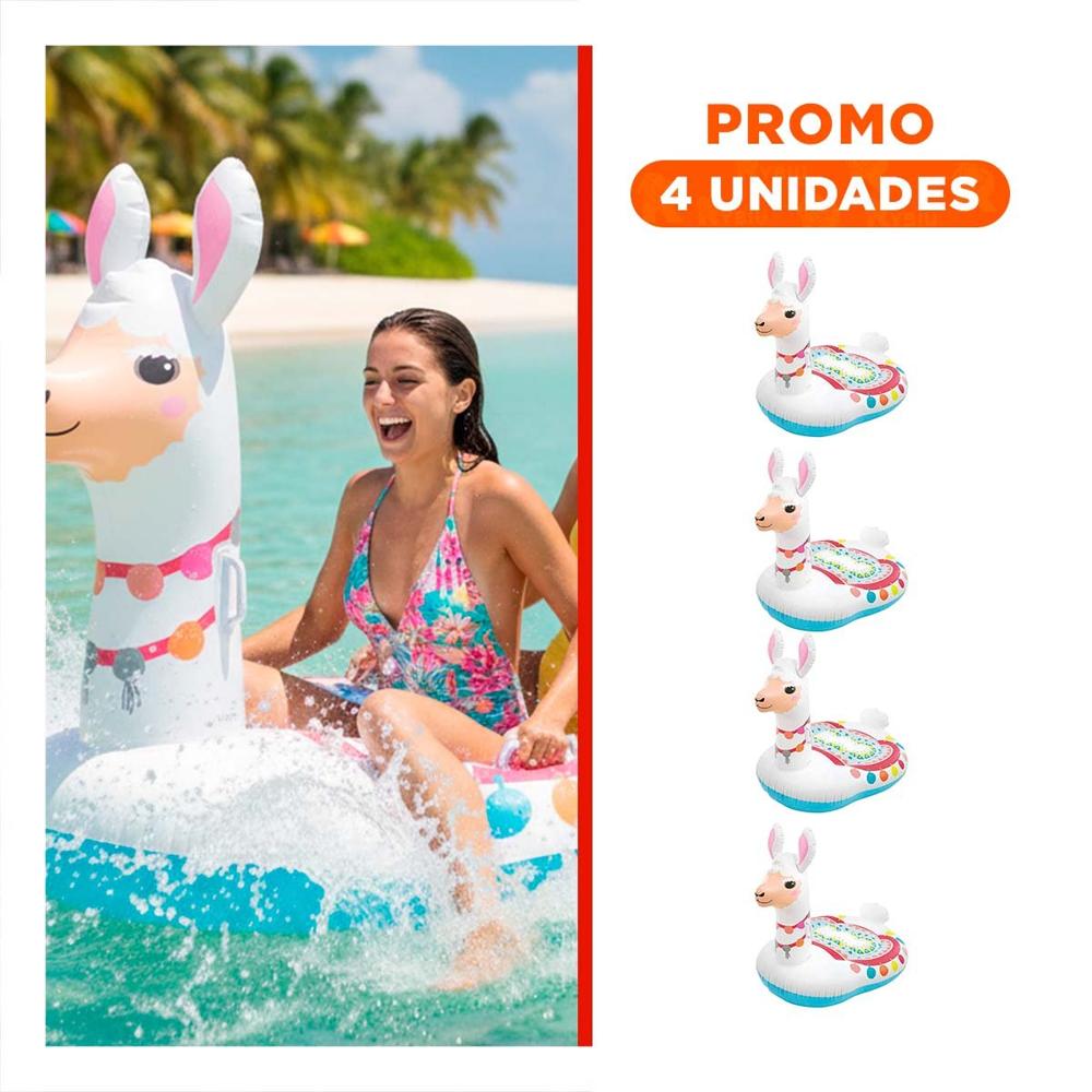 Pack4 Flotador Llama 94 x 135 x 112 cm Grande para Piscina Infantil Y+Regalo Sticker