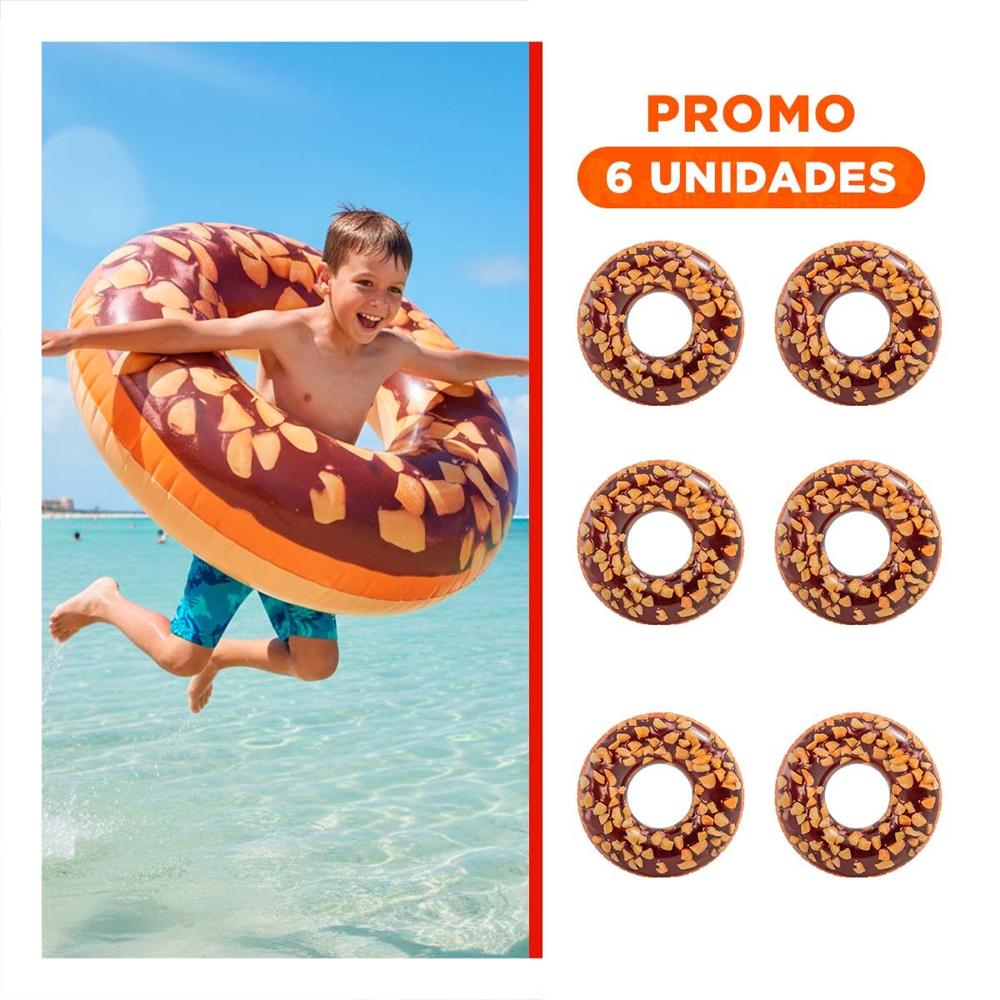 Pack6 Juguete Inflable Donal Chocolate 114 cm Colorido para Piscina Infantil