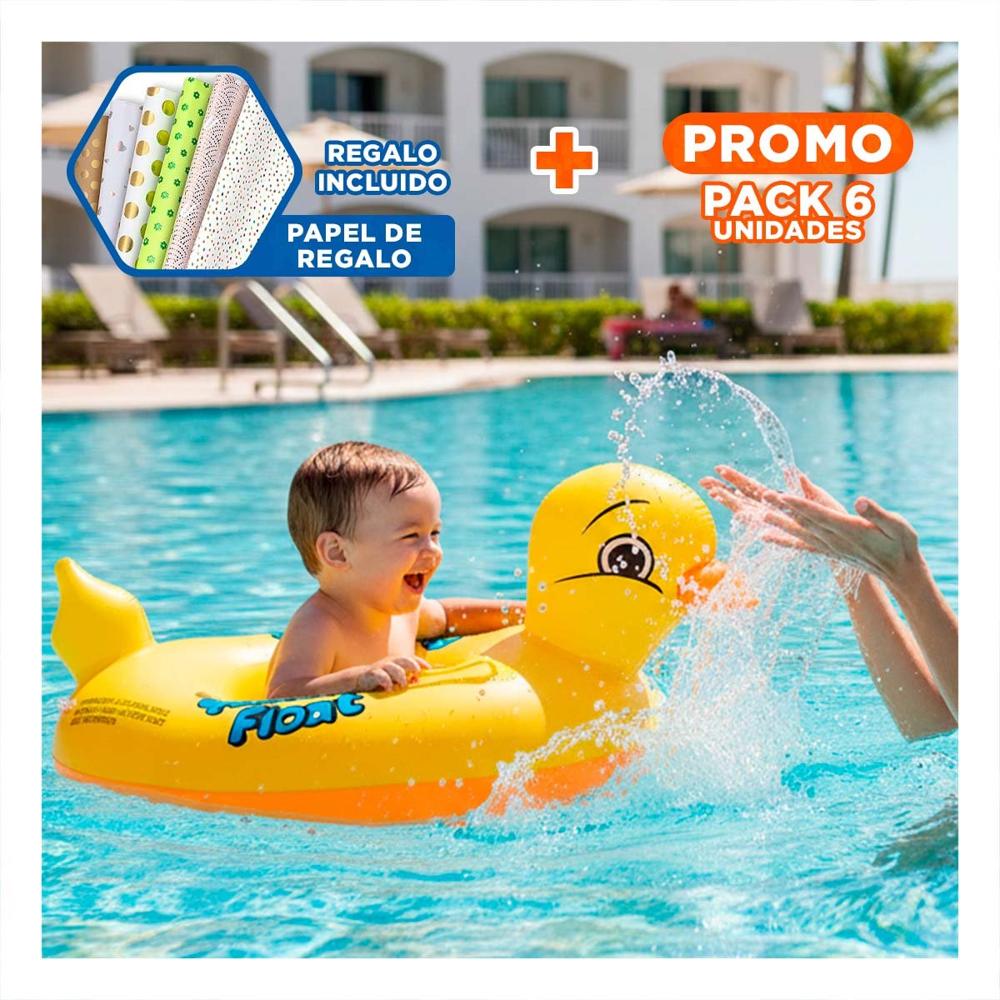 Pack6 Juguete Inflable Pato 31 x 24 cm Colorido para Niños Y+Papel Regalo