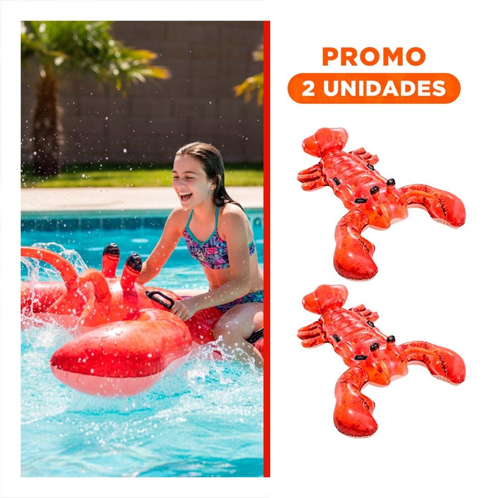 Pack2 Flotante Langosta 213 x 137 cm Divertido y Seguro para Piscina