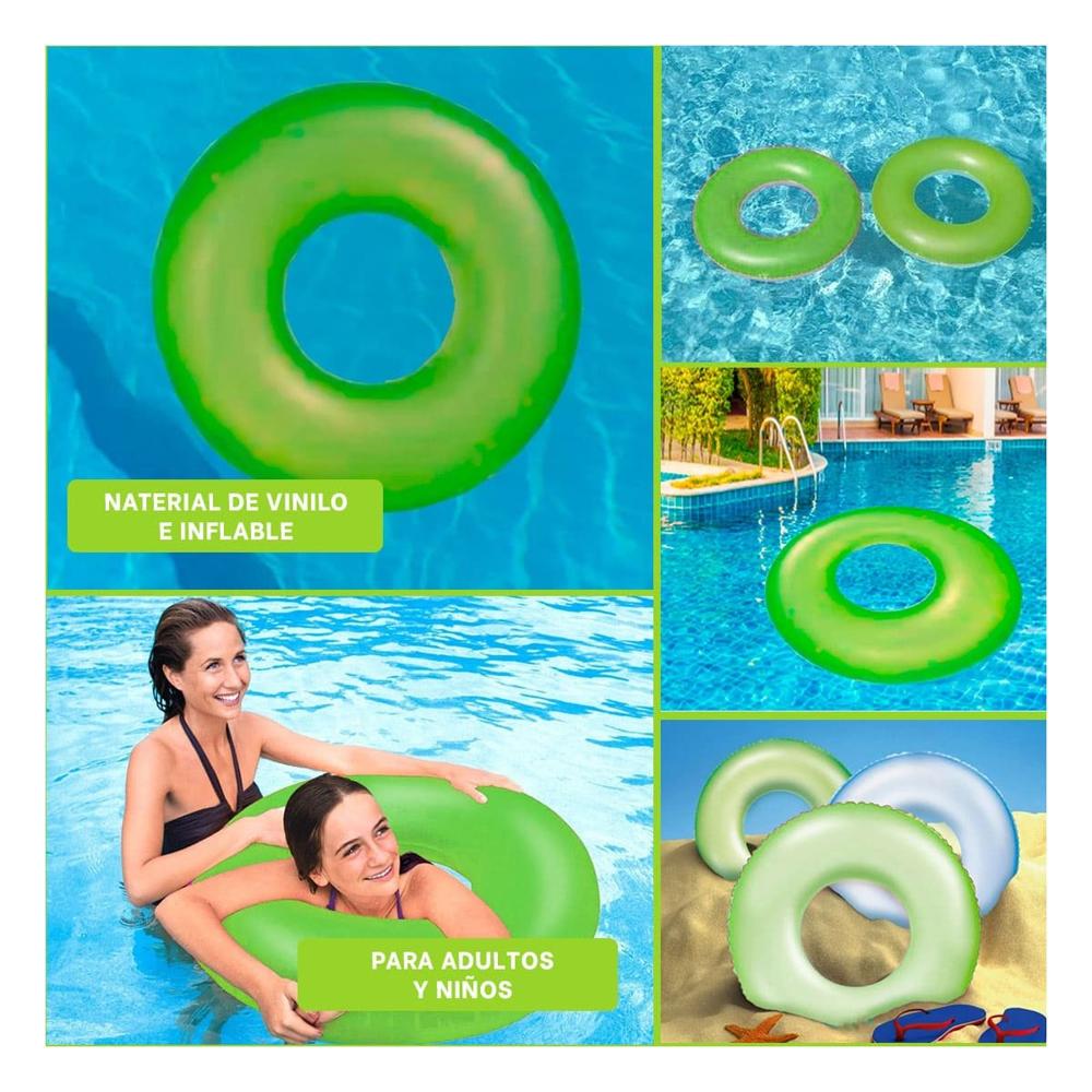Colchoneta Neon Verde 91 cm Inflable y Colorida para Piscina Y+Post It