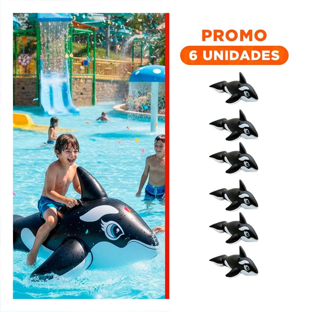 Pack6 Inflable Acuatico Orca 193 x 119 cm para Juegos en Agua