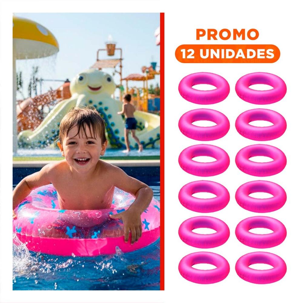 Pack12 Flotante Acuatico Neon 91 cm Seguro y Divertido Rosado Neon para Niños Y+Regalo Sticker