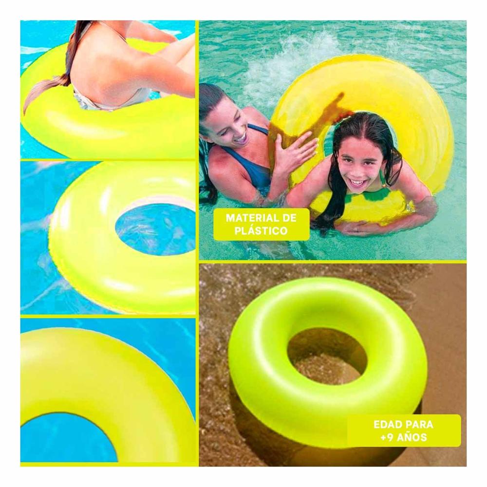 Colchoneta Neon Amarillo 91 cm Inflable y Colorida para Piscina Y+Post It