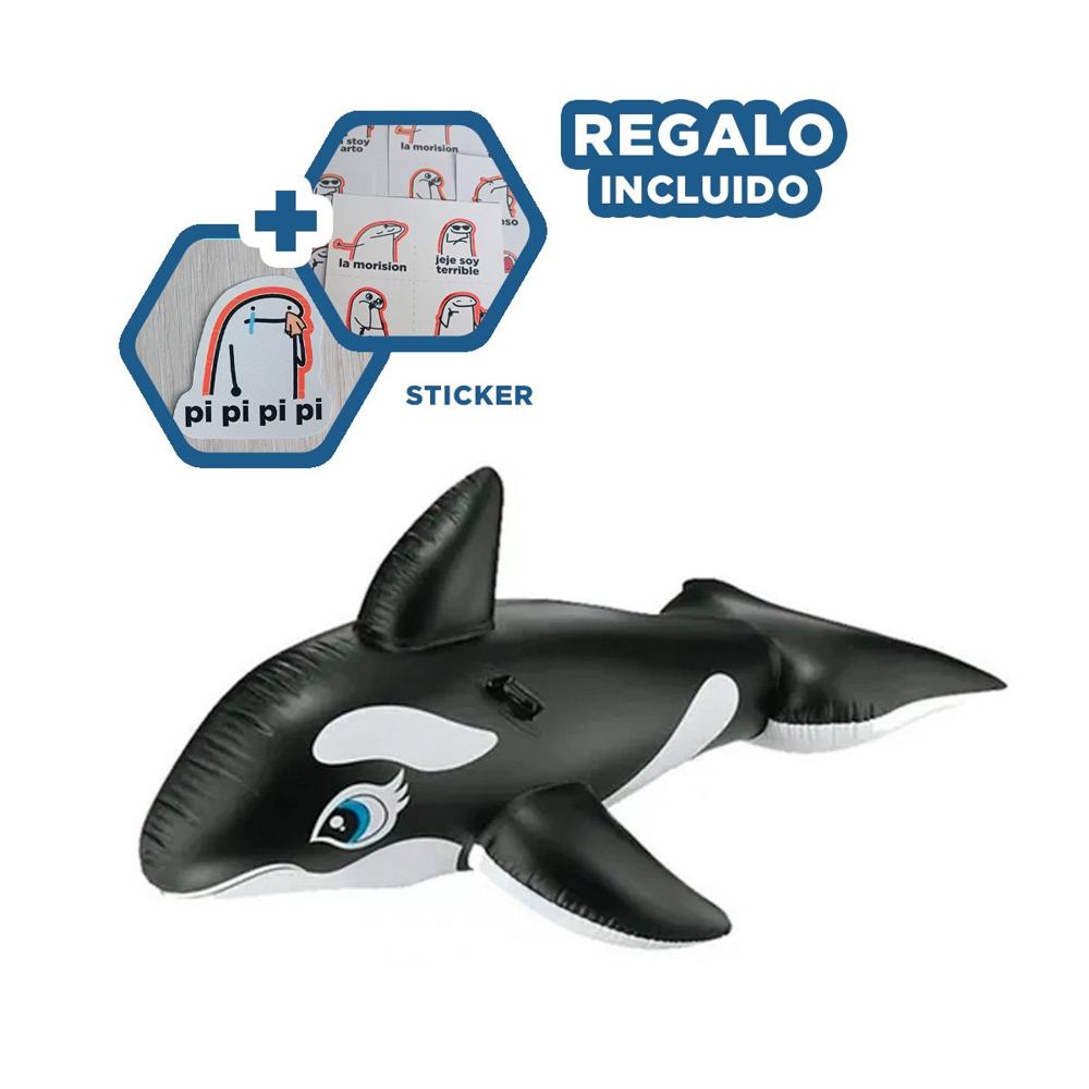 Colchoneta Divertida Orca 193 x 119 cm para Niños en Piscina Y+Regalo Sticker