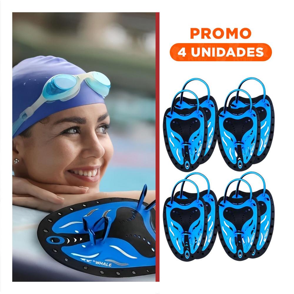 Pack4 Accesorio De Piscina Para Natacion De Entrenamiento Color Azul Negro Y+Regalo Sticker