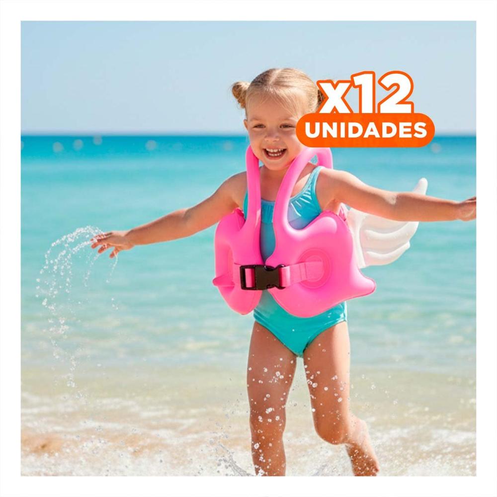 Pack12 Juguete con Alas Rosado Ludico y Facil de Usar en Piscina Infantil