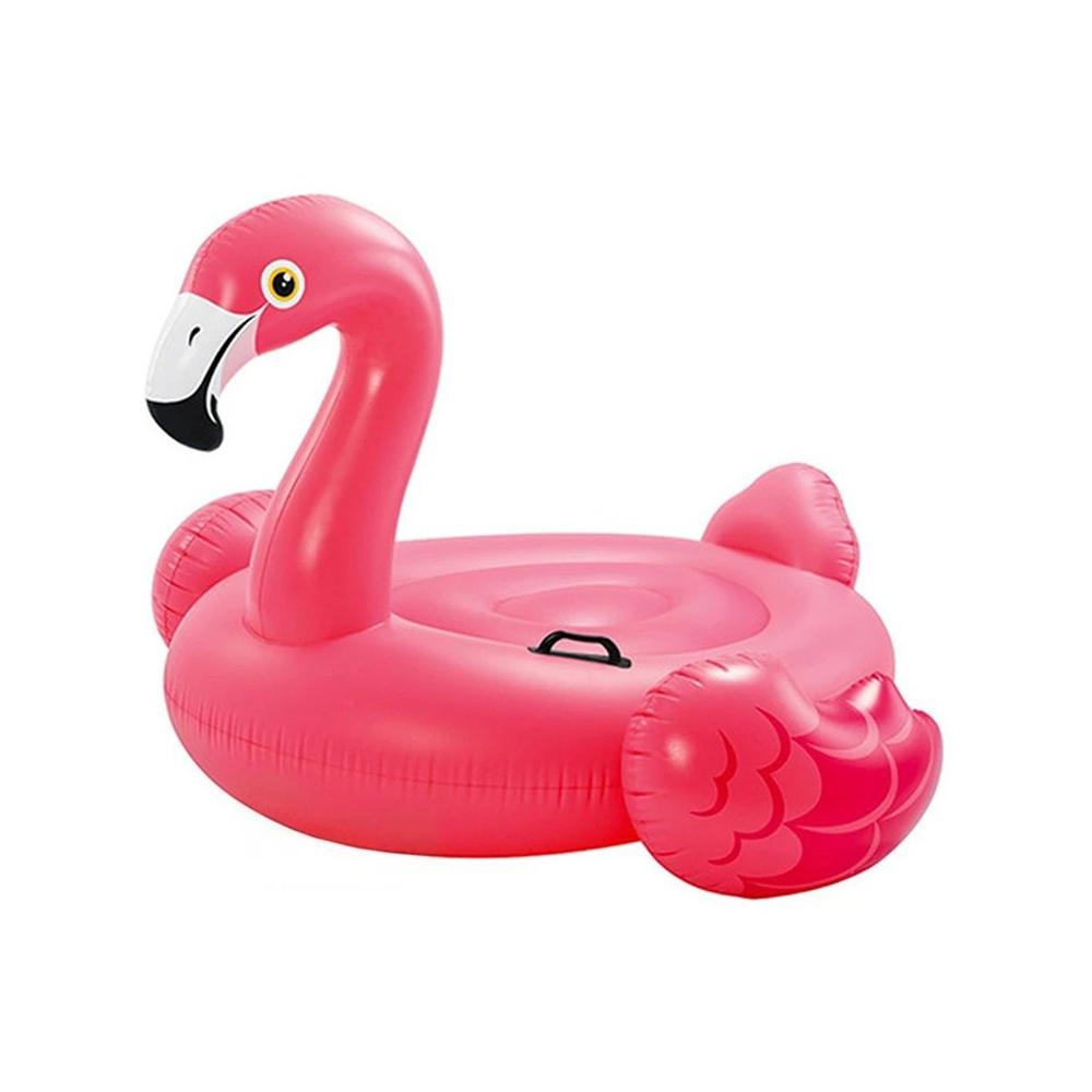 Colchoneta Inflable Flamenco Rosado 218 x 211 x 136 cm para Juegos en Agua Y+Papel Regalo