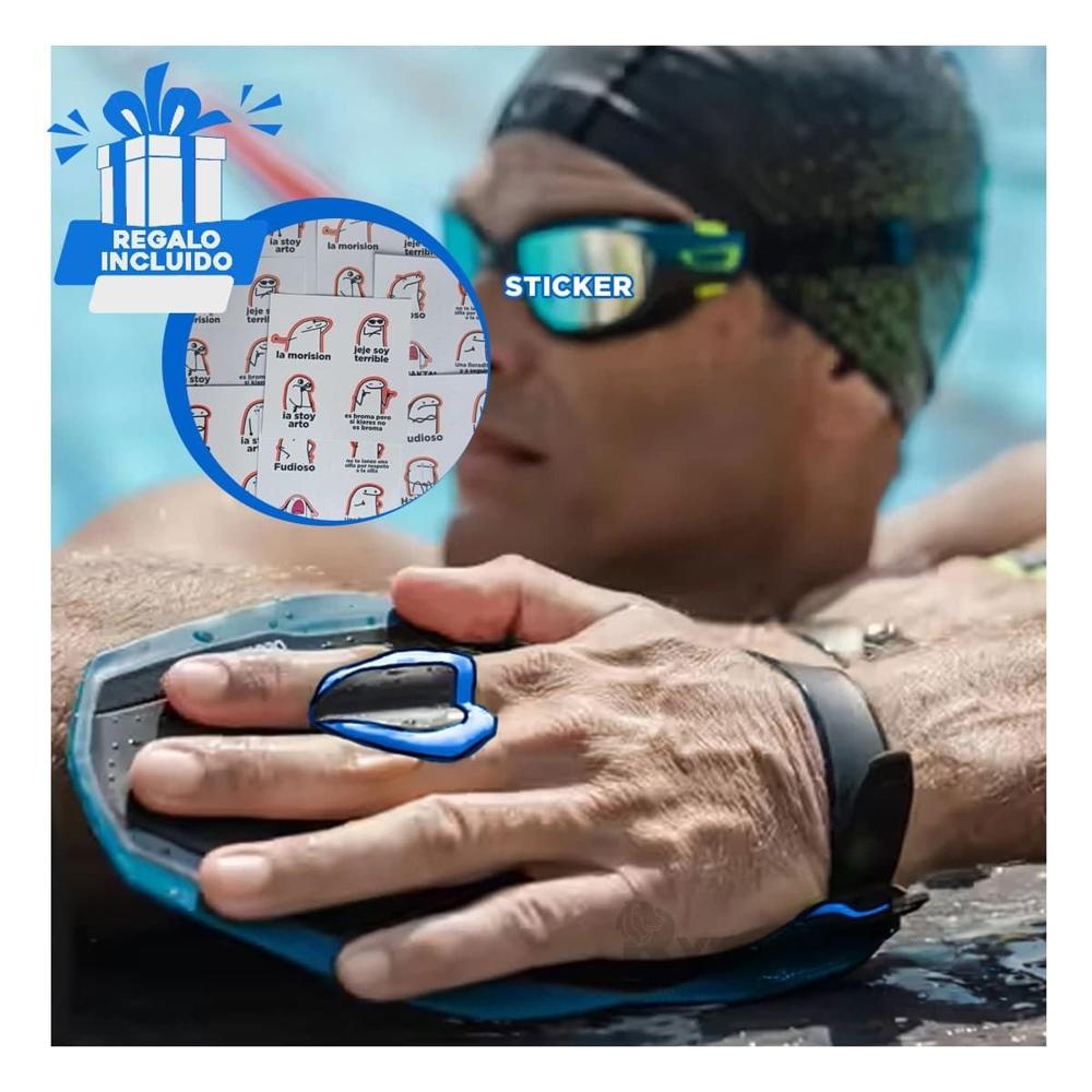 Accesorio de Natacion Azul Negro para Entrenamiento en Piscina Resistente Y+Regalo Sticker