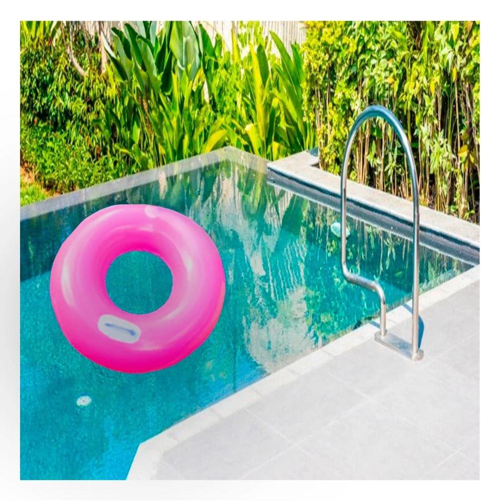 Inflable con Asa Fucsia 76 cm Facil de Usar y Seguro para Piscina Y+Ligas Regalo