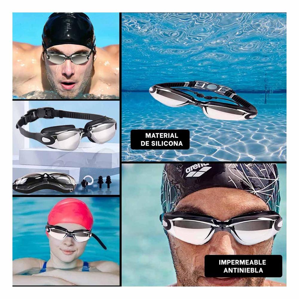 Lente para Natacion Negro con Estuche 23,7 x 3,8 x 14,4 cm y Vision Amplia Y+Post It