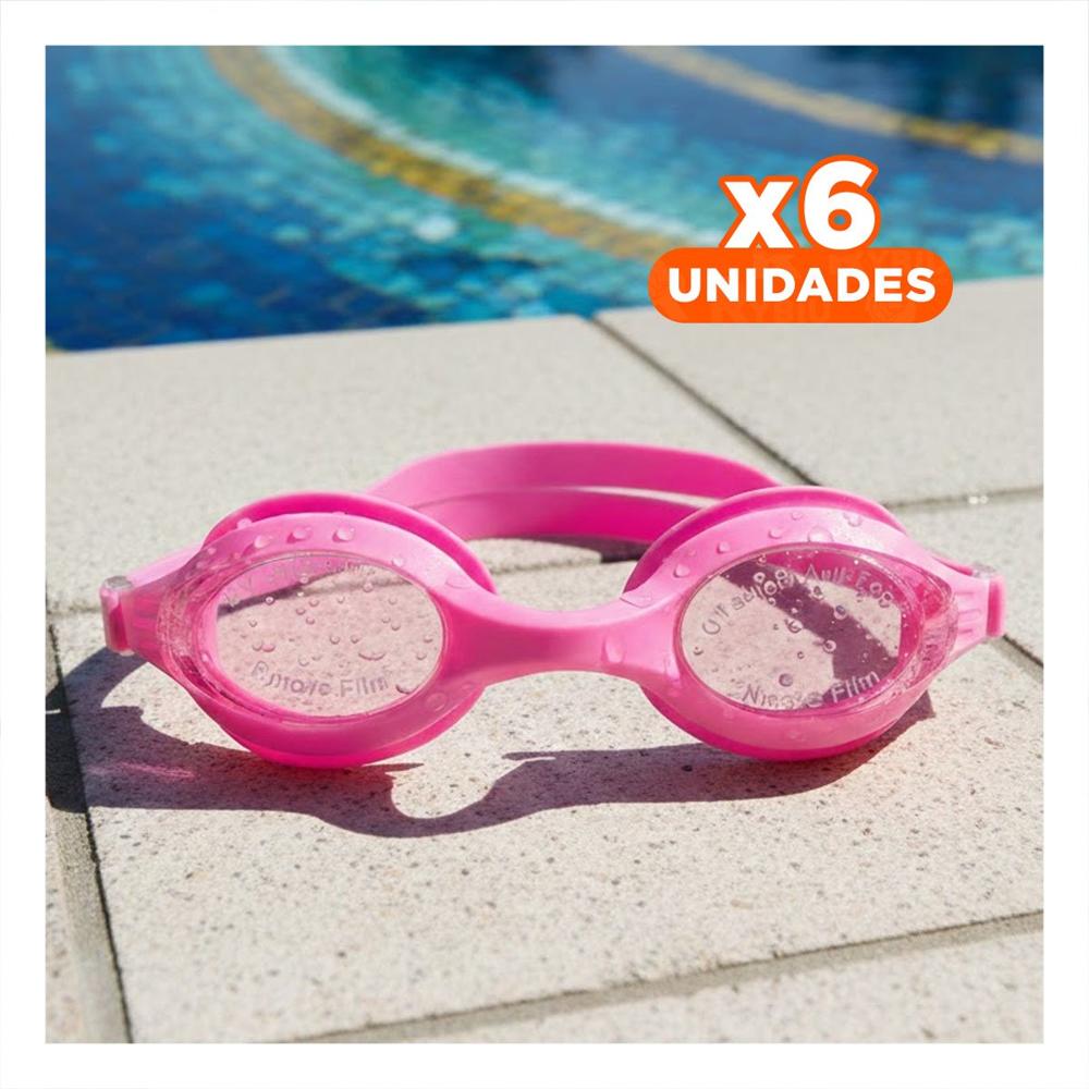 Pack6 Sistema de Natacion para Vision Subacuatica con Ajuste Color Rosado Y+Regalo Sticker