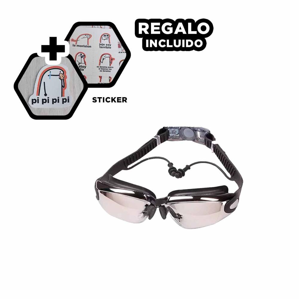 Lente para Natacion Negro con Estuche 23,7 x 3,8 x 14,4 cm y Marco Ligero Y+Regalo Sticker