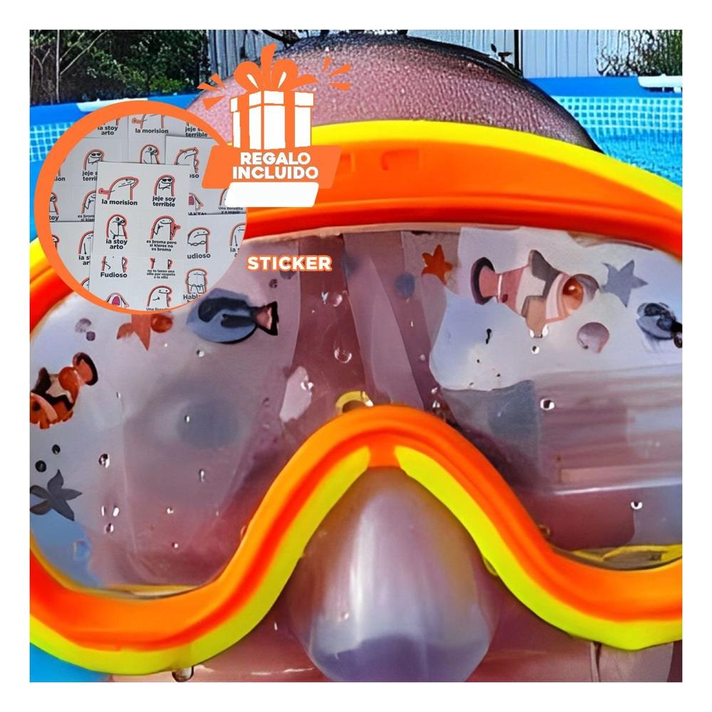 Lentes de Buceo Deportivo Aviador Anaranjado con Ajuste Firme Y+Regalo Sticker