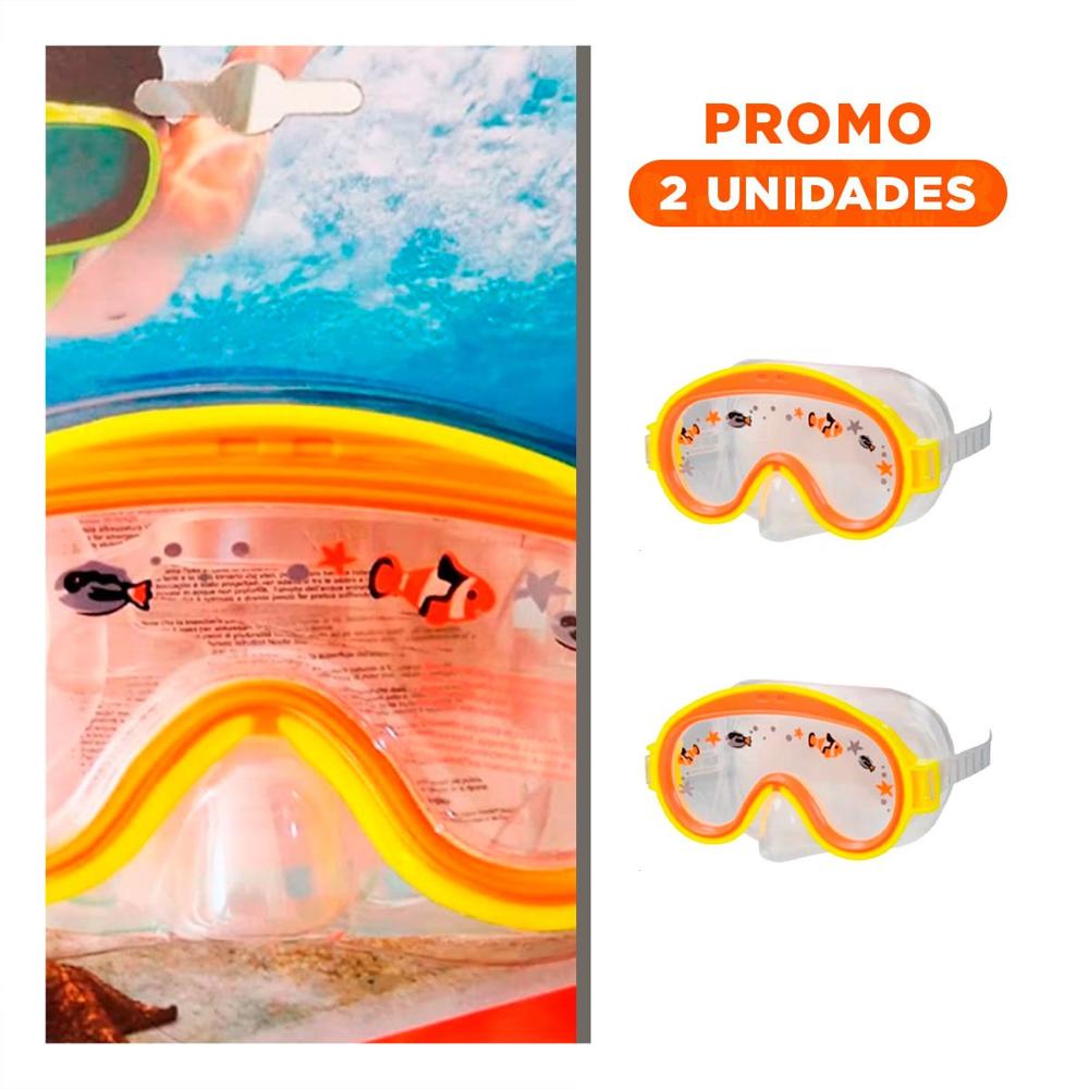Pack2 Antiparras para Buceo Aviador Anaranjado con Ajuste Ergonomico