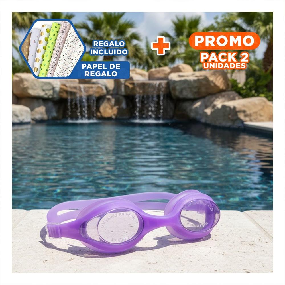 Pack2 Complemento De Natacion Unisex Color Morado para Piscina y Playa Peru Y+Papel Regalo