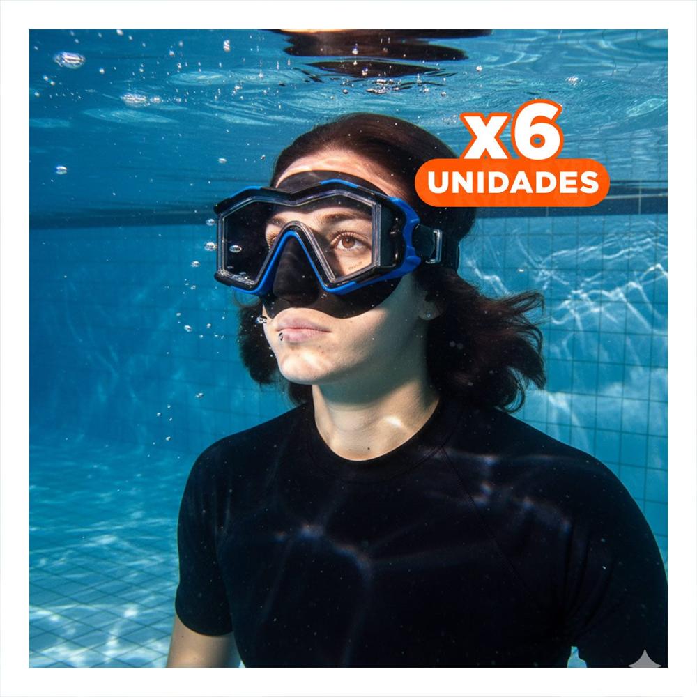 Pack6 Visor Natacion Azul con Lente Amplio y Marco Comodo Y+Regalo Sticker