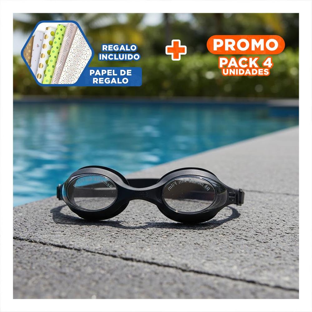 Pack4 Dispositivo Negro para Natacion en Piscina con Vision Subacuatica Estable Y+Papel Regalo