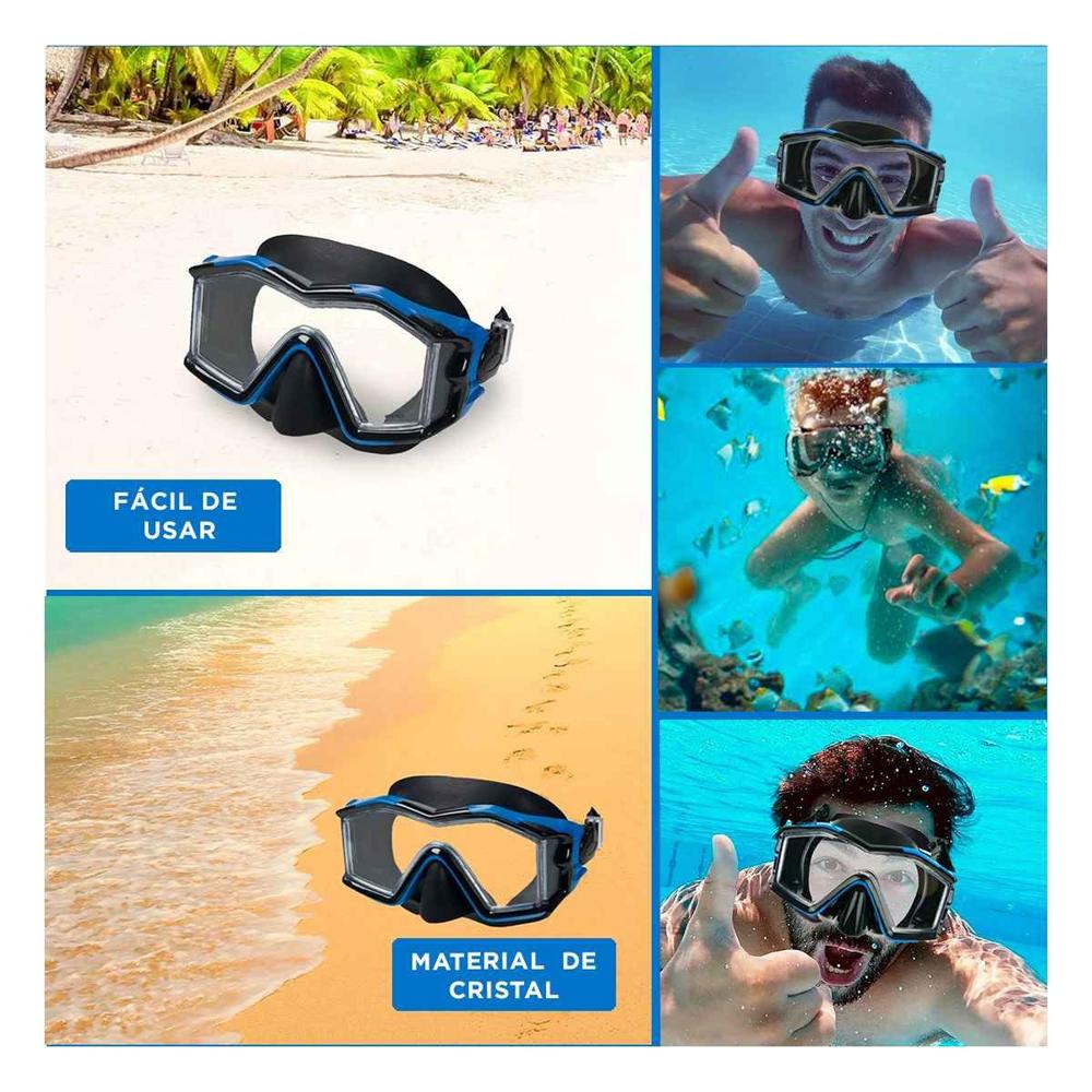 Protector Natacion Azul con Lente Amplio y Ajuste Comodo Y+Post It