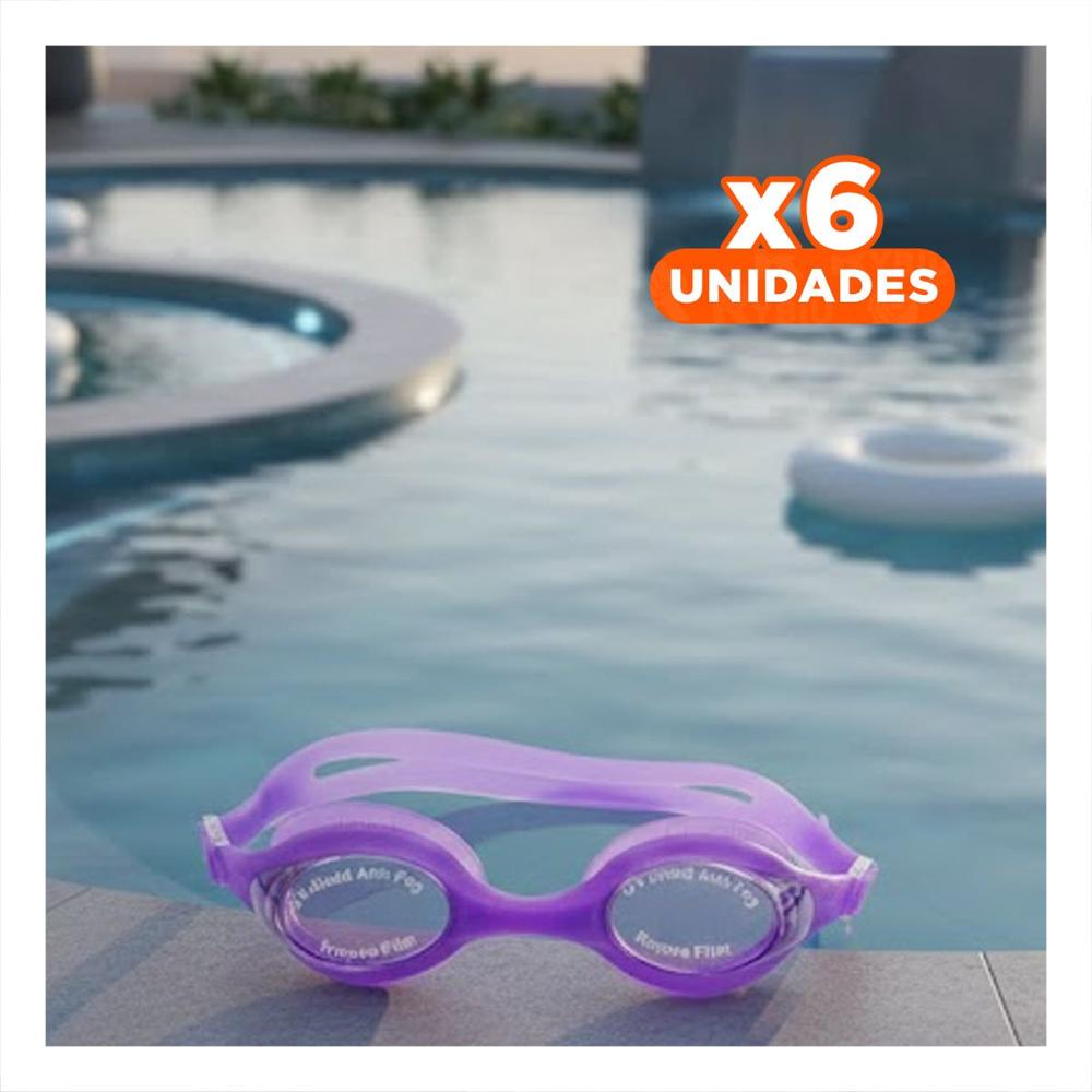 Pack6 Entrenamiento Acuatico Natacion Unisex Color Morado para Piscina Y+Regalo Sticker
