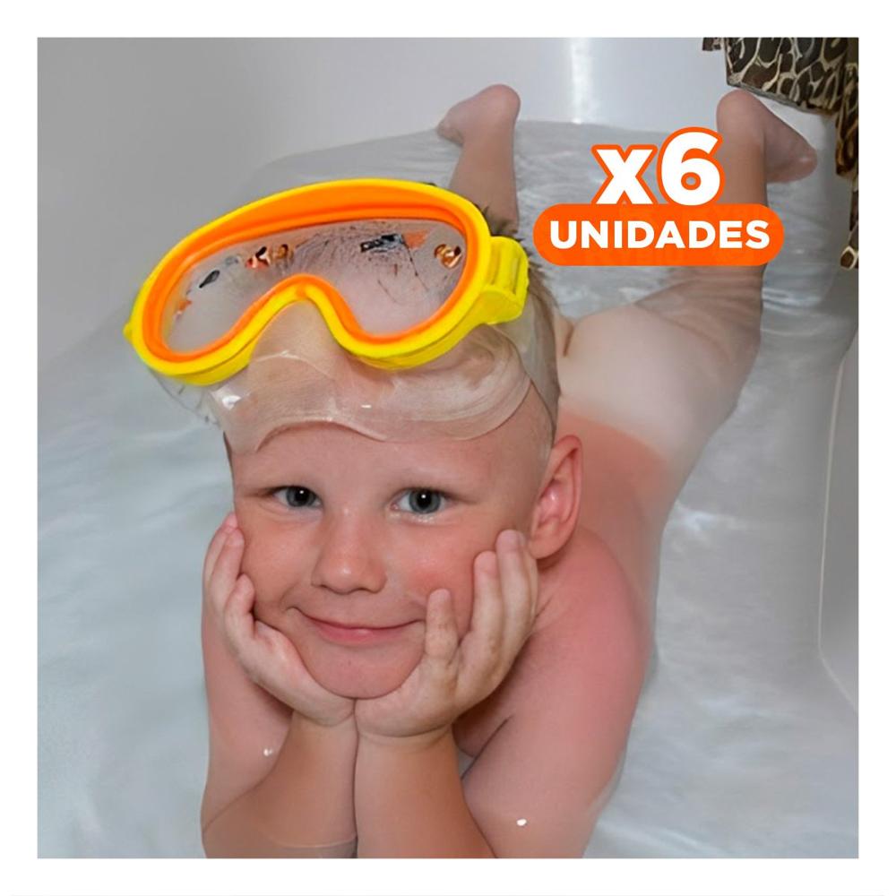 Pack6 Gafas de Buceo Deportivo Aviador Anaranjado con Ajuste Firme Y+Regalo Sticker